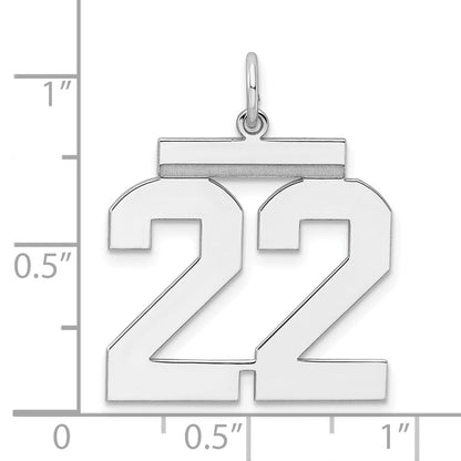 Sterlingsilber Silber/rhodiniert Poliert Zahl 22 Charm