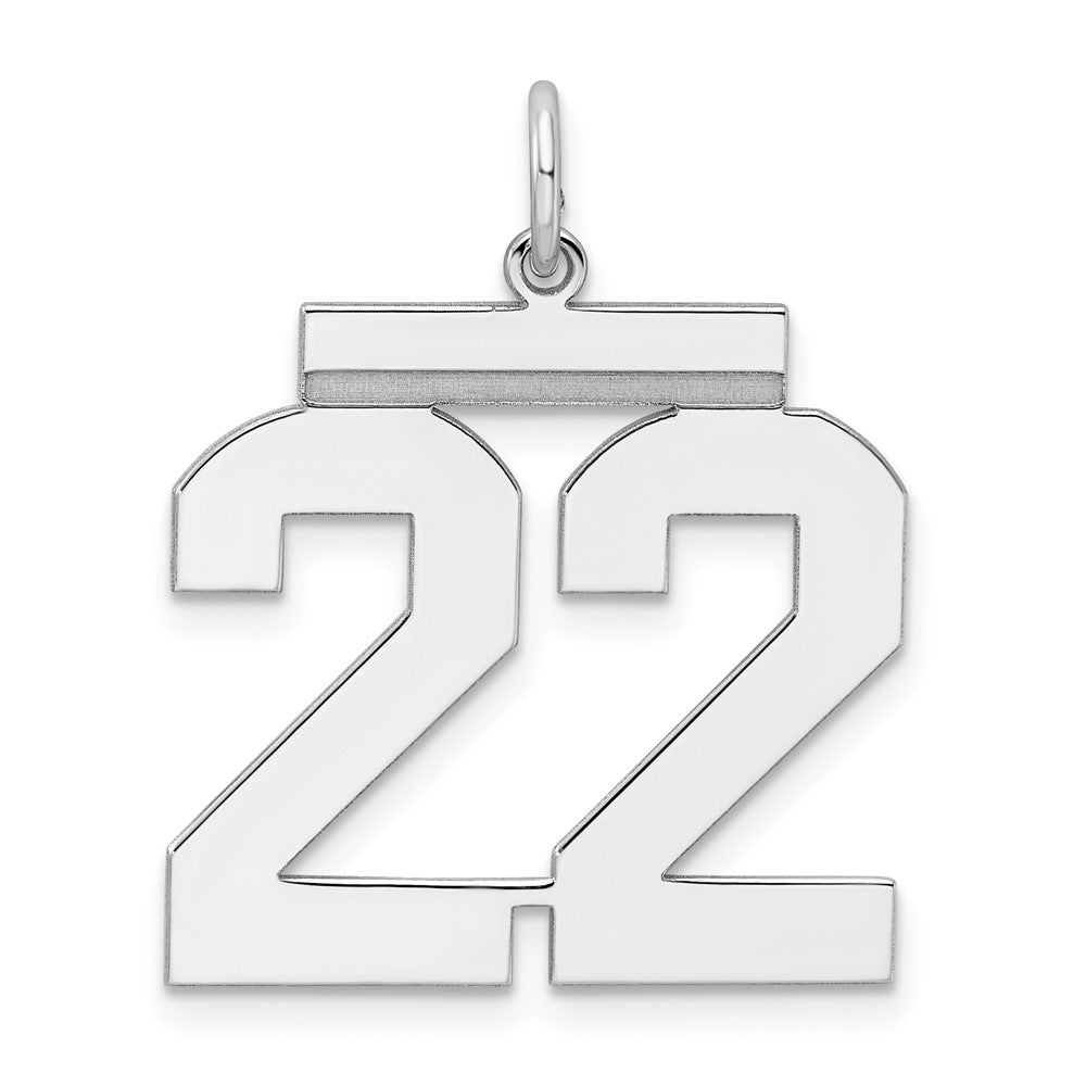 Sterlingsilber Silber/rhodiniert Poliert Zahl 22 Charm