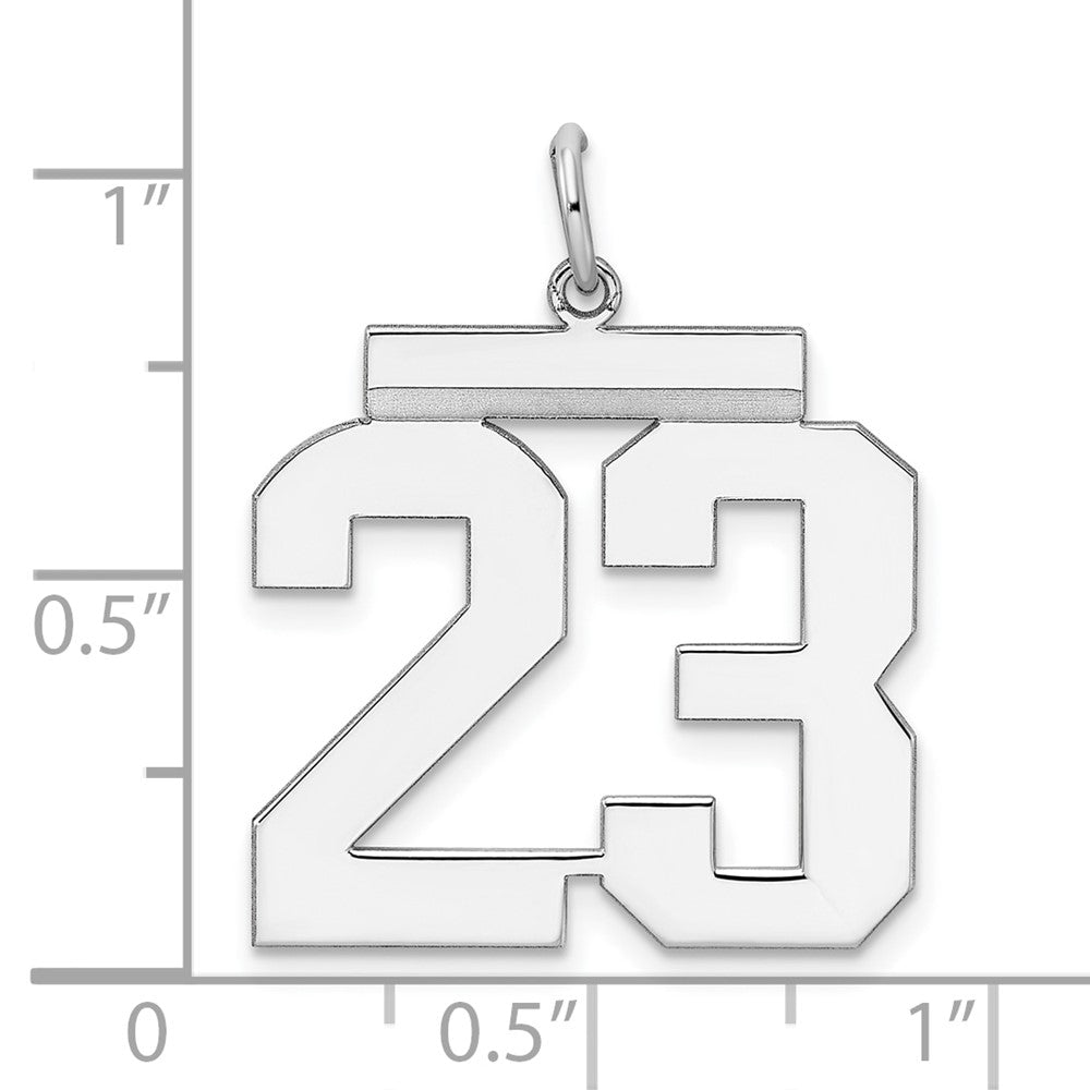 Sterlingsilber Silber/rhodiniert Poliert Zahl 23 Charm
