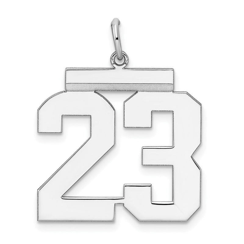 Sterlingsilber Silber/rhodiniert Poliert Zahl 23 Charm