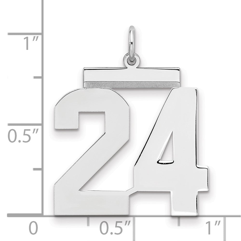 Sterlingsilber Silber/rhodiniert Poliert Zahl 24 Charm