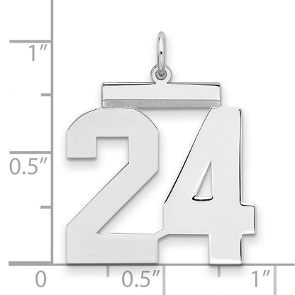Sterlingsilber Silber/rhodiniert Poliert Zahl 24 Charm