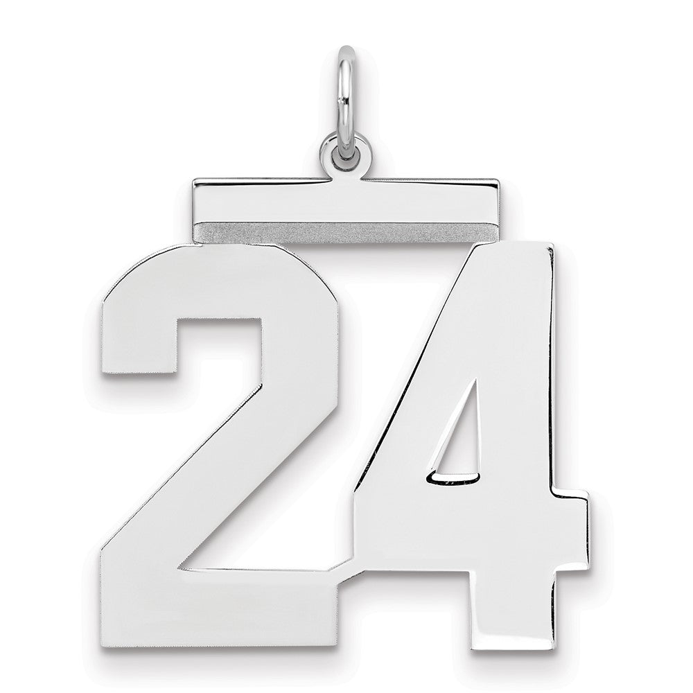 Sterlingsilber Silber/rhodiniert Poliert Zahl 24 Charm