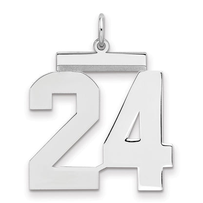 Sterlingsilber Silber/rhodiniert Poliert Zahl 24 Charm