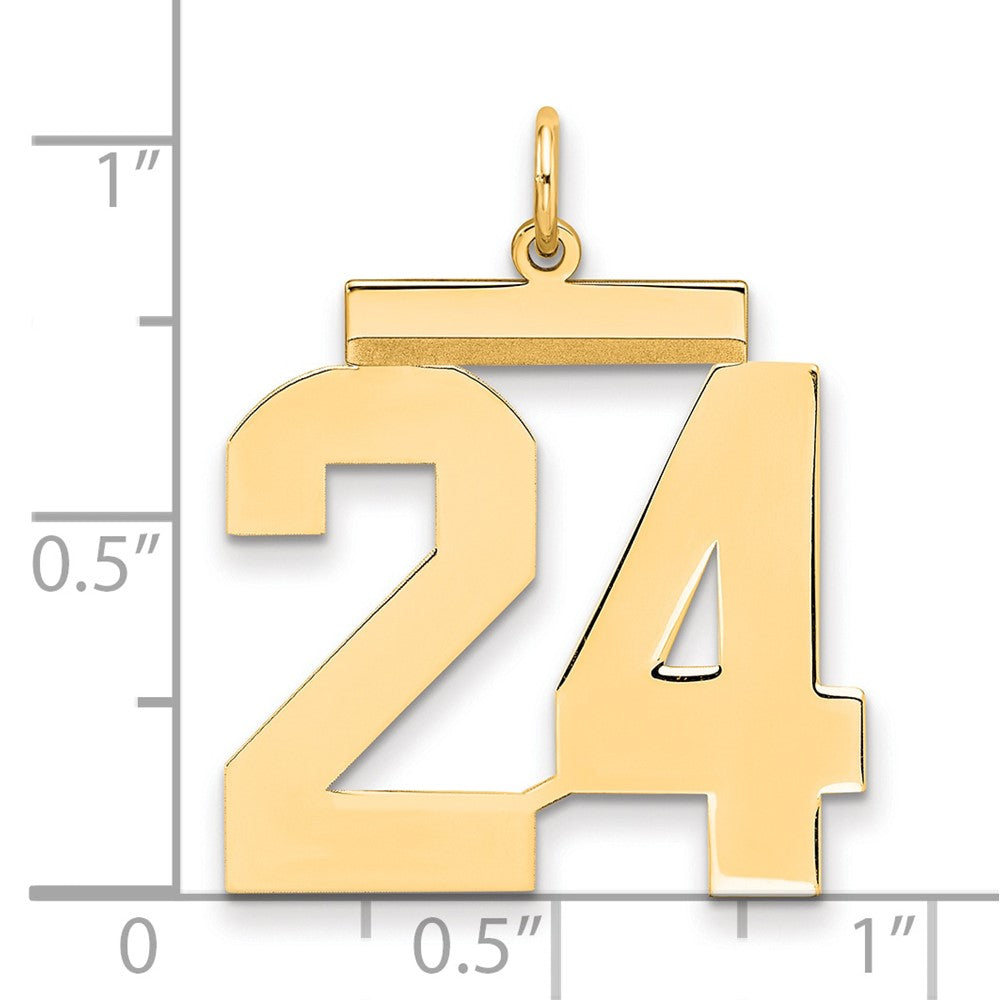 Sterlingsilber /vergoldet Poliert Zahl 24 Charm