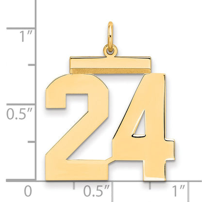 Sterlingsilber /vergoldet Poliert Zahl 24 Charm