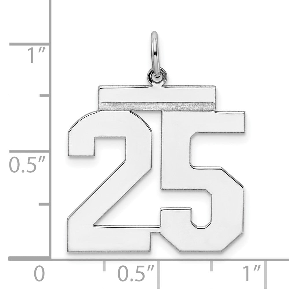 Sterlingsilber Silber/rhodiniert Poliert Zahl 25 Charm