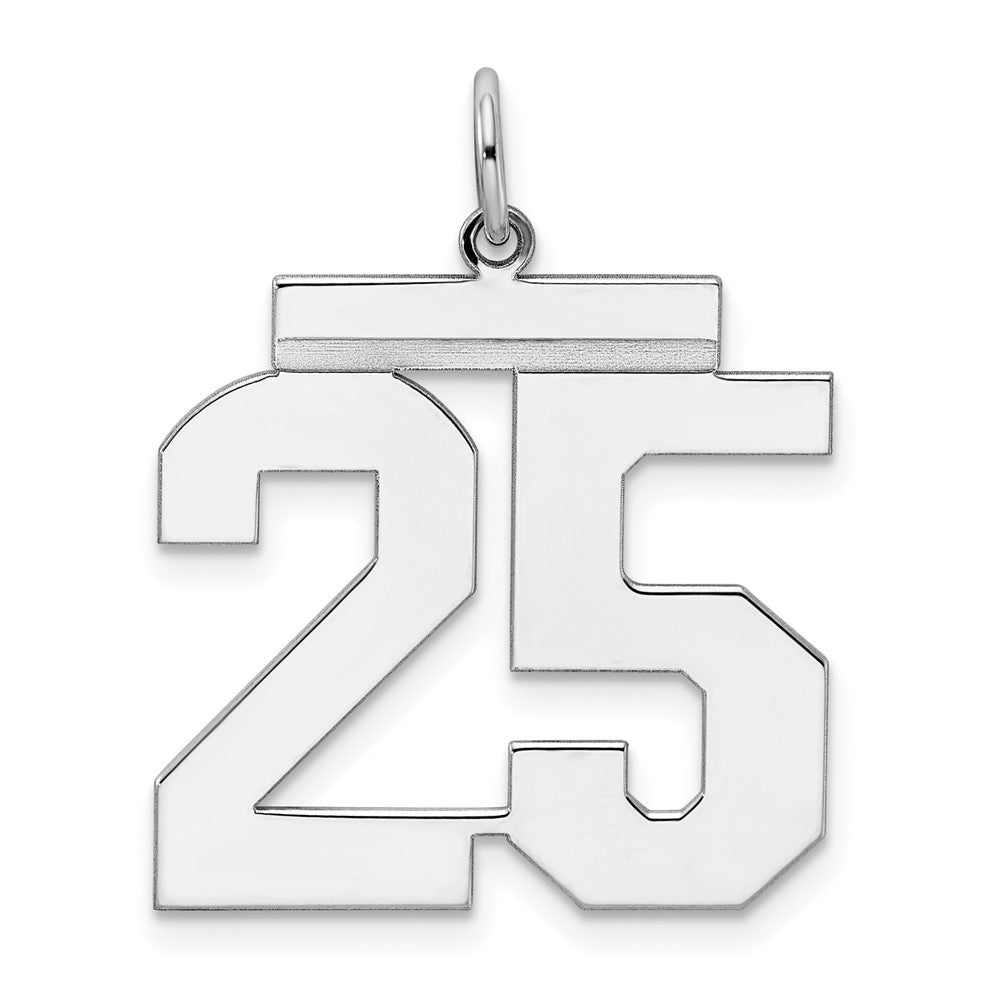Sterlingsilber Silber/rhodiniert Poliert Zahl 25 Charm