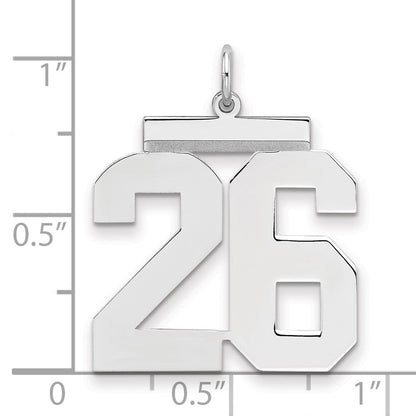 Sterlingsilber Silber/rhodiniert Poliert Zahl 26 Charm