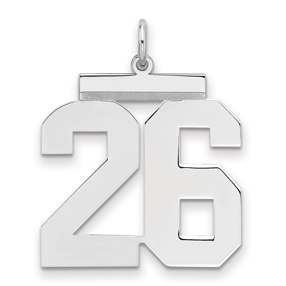 Sterlingsilber Silber/rhodiniert Poliert Zahl 26 Charm
