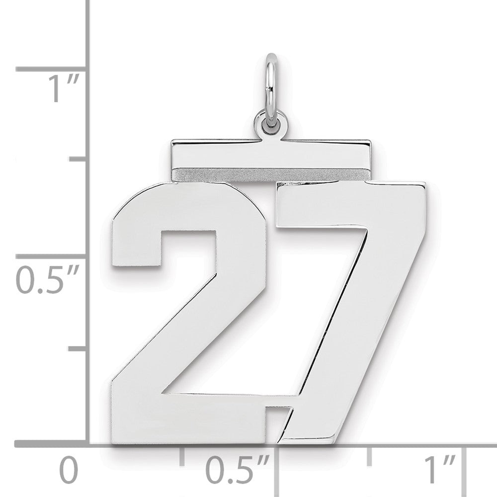 Sterlingsilber Silber/rhodiniert Poliert Zahl 27 Charm