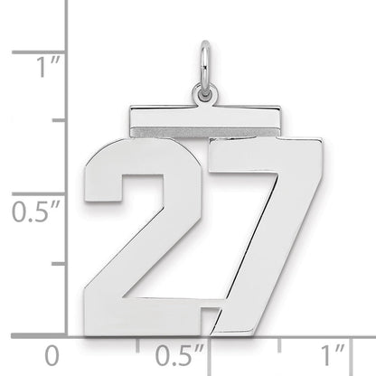 Sterlingsilber Silber/rhodiniert Poliert Zahl 27 Charm