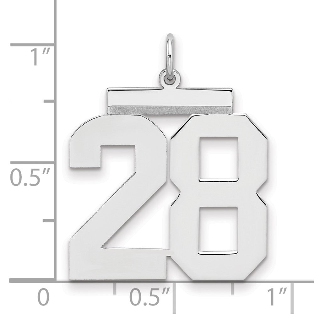 Sterlingsilber Silber/rhodiniert Poliert Zahl 28 Charm
