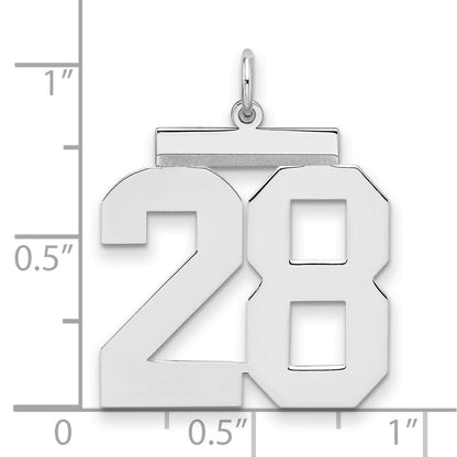 Sterlingsilber Silber/rhodiniert Poliert Zahl 28 Charm
