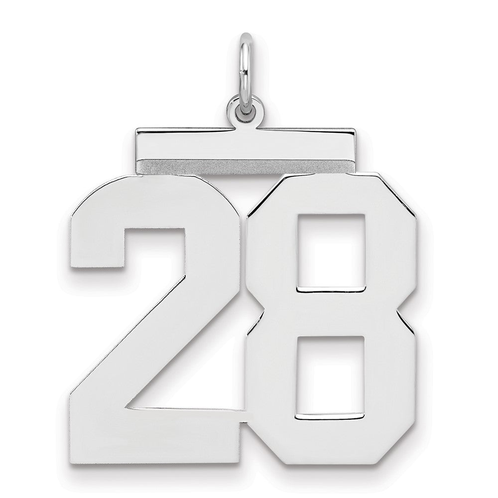 Sterlingsilber Silber/rhodiniert Poliert Zahl 28 Charm