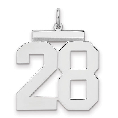 Sterlingsilber Silber/rhodiniert Poliert Zahl 28 Charm