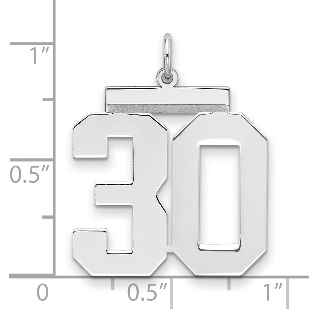Sterlingsilber Silber/rhodiniert Poliert Zahl 30 Charm