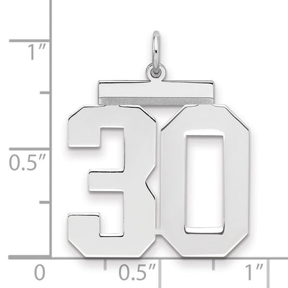 Sterlingsilber Silber/rhodiniert Poliert Zahl 30 Charm