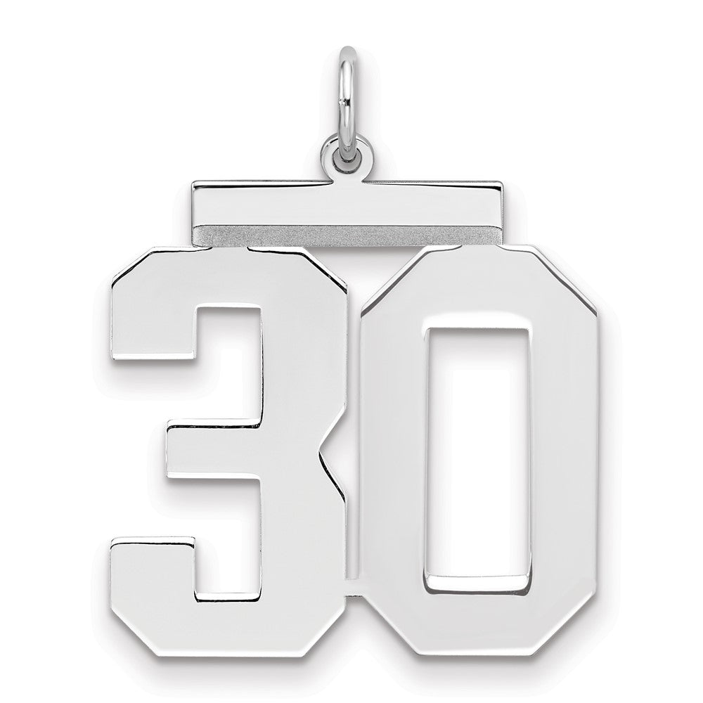 Sterlingsilber Silber/rhodiniert Poliert Zahl 30 Charm