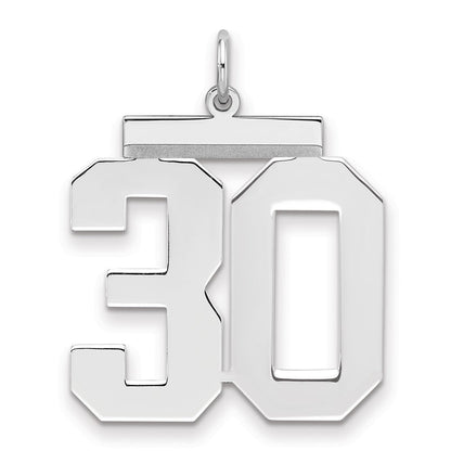 Sterlingsilber Silber/rhodiniert Poliert Zahl 30 Charm