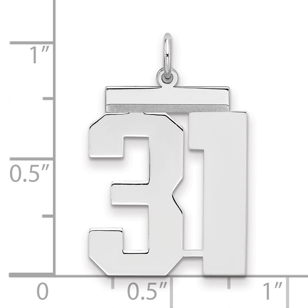 Sterlingsilber Silber/rhodiniert Poliert Zahl 31 Charm