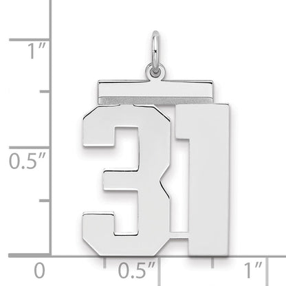 Sterlingsilber Silber/rhodiniert Poliert Zahl 31 Charm