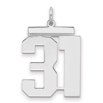 Sterlingsilber Silber/rhodiniert Poliert Zahl 31 Charm