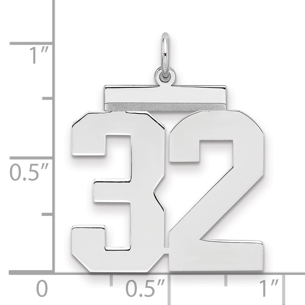 Sterlingsilber Silber/rhodiniert Poliert Zahl 32 Charm