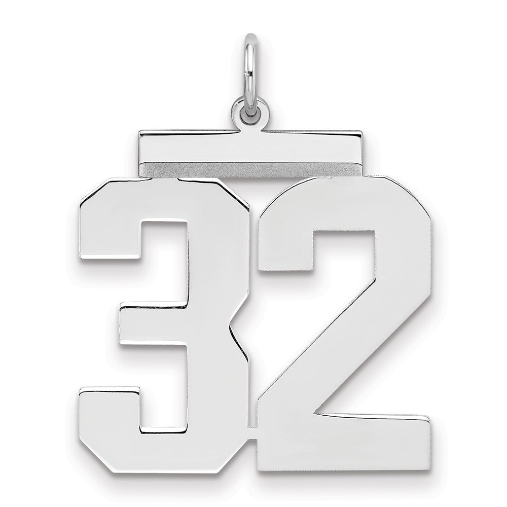 Sterlingsilber Silber/rhodiniert Poliert Zahl 32 Charm
