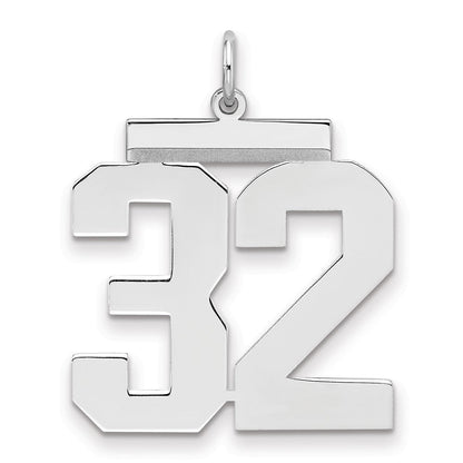 Sterlingsilber Silber/rhodiniert Poliert Zahl 32 Charm