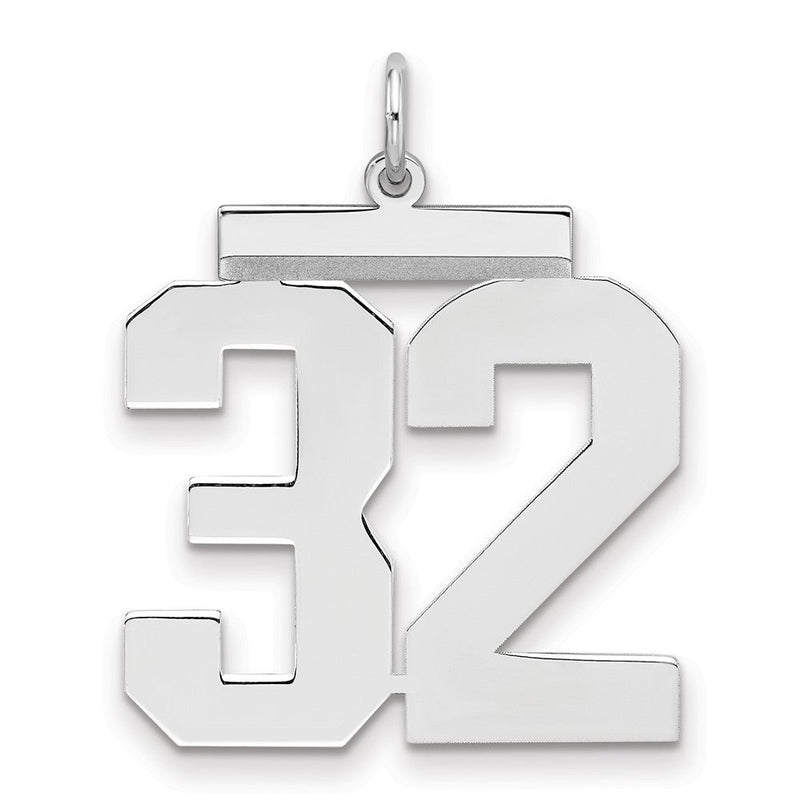 Sterlingsilber Silber/rhodiniert Poliert Zahl 32 Charm