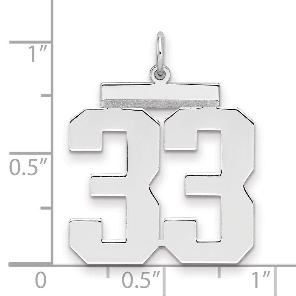Sterlingsilber Silber/rhodiniert Poliert Zahl 33 Charm