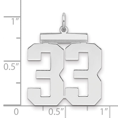Sterlingsilber Silber/rhodiniert Poliert Zahl 33 Charm