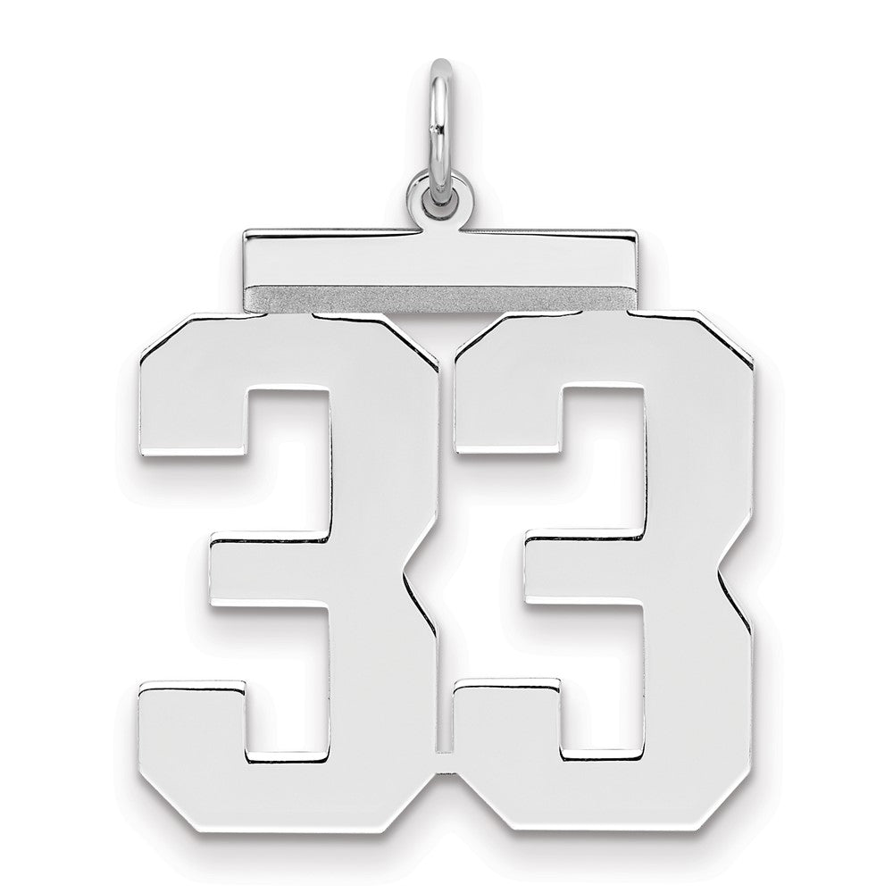 Sterlingsilber Silber/rhodiniert Poliert Zahl 33 Charm