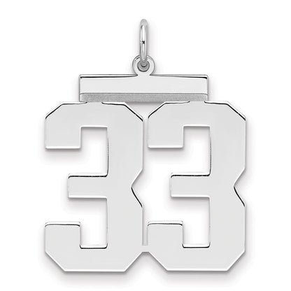 Sterlingsilber Silber/rhodiniert Poliert Zahl 33 Charm