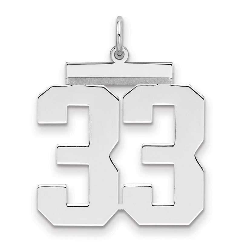 Sterlingsilber Silber/rhodiniert Poliert Zahl 33 Charm