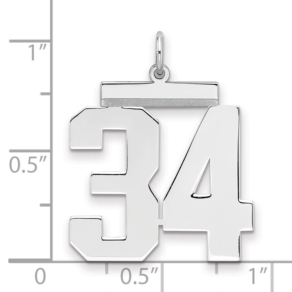 Sterlingsilber Silber/rhodiniert Poliert Zahl 34 Charm