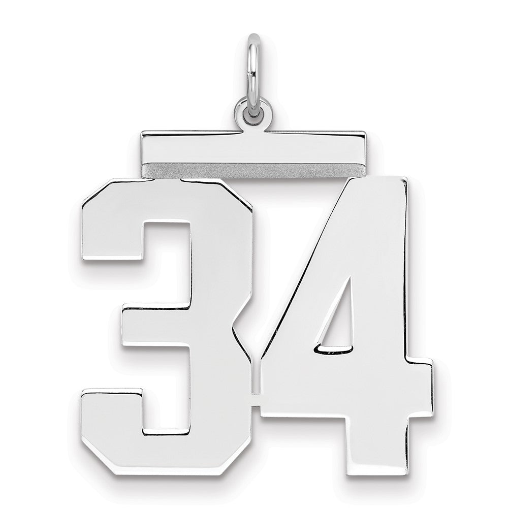 Sterlingsilber Silber/rhodiniert Poliert Zahl 34 Charm