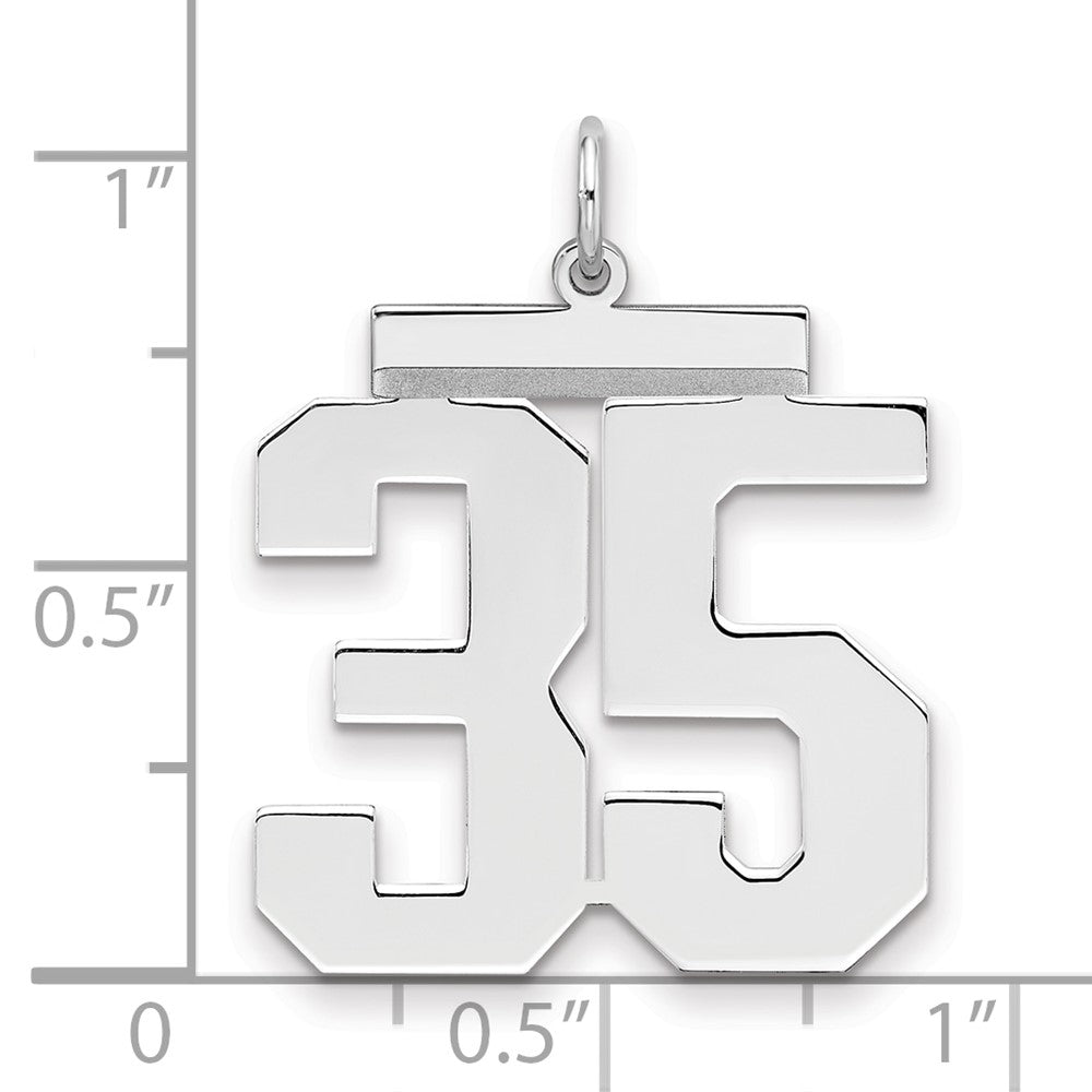 Sterlingsilber Silber/rhodiniert Poliert Zahl 35 Charm