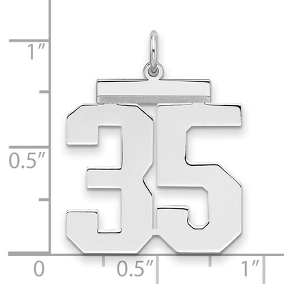 Sterlingsilber Silber/rhodiniert Poliert Zahl 35 Charm