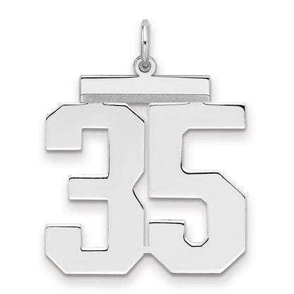 Sterlingsilber Silber/rhodiniert Poliert Zahl 35 Charm