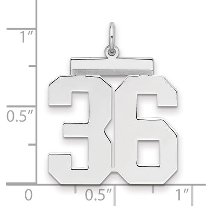 Sterlingsilber Silber/rhodiniert Poliert Zahl 36 Charm