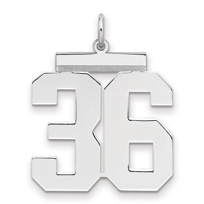 Sterlingsilber Silber/rhodiniert Poliert Zahl 36 Charm