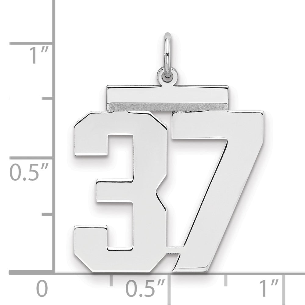 Sterlingsilber Silber/rhodiniert Poliert Zahl 37 Charm