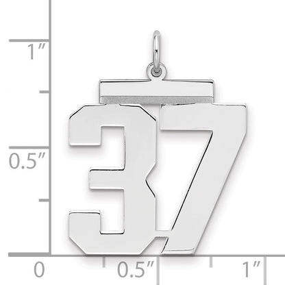 Sterlingsilber Silber/rhodiniert Poliert Zahl 37 Charm