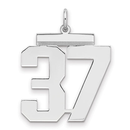 Sterlingsilber Silber/rhodiniert Poliert Zahl 37 Charm