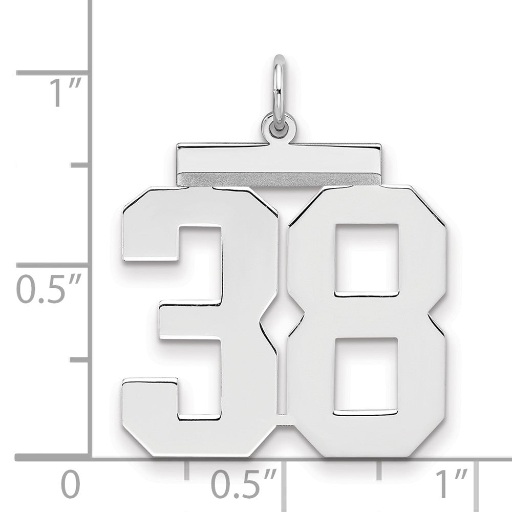 Sterlingsilber Silber/rhodiniert Poliert Zahl 38 Charm