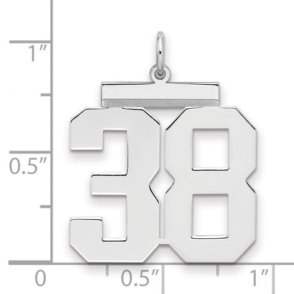 Sterlingsilber Silber/rhodiniert Poliert Zahl 38 Charm