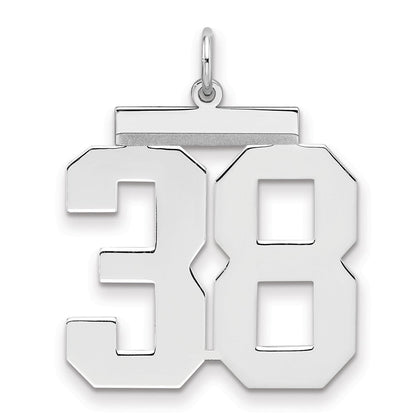 Sterlingsilber Silber/rhodiniert Poliert Zahl 38 Charm