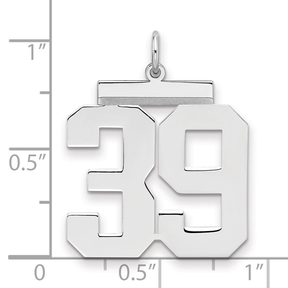 Sterlingsilber Silber/rhodiniert Poliert Zahl 39 Charm
